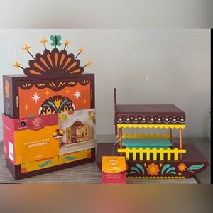 Dia De Los Muertos Ofrenda With Mini Accessories & Wood Trajinera. New.